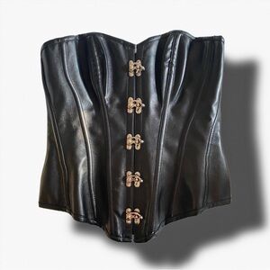 Elegant Black Corset with Gold Accents